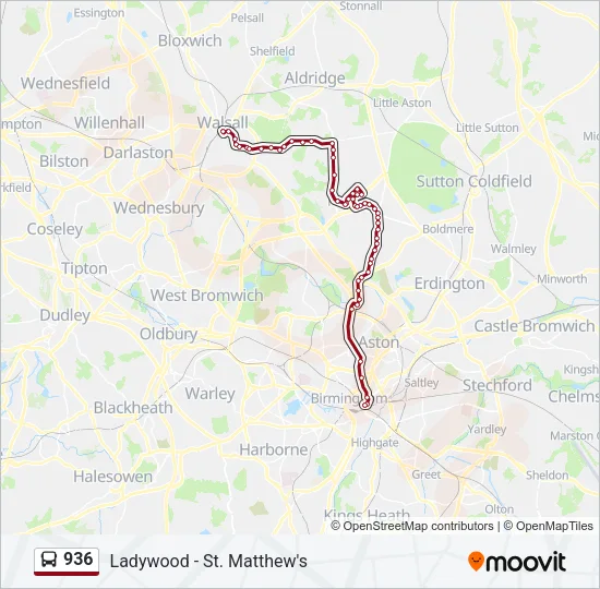 936 Bus Line Map