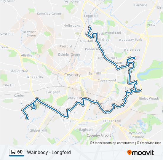 Bus 60 Route Map 60 Route: Schedules, Stops & Maps - Longford (Updated)