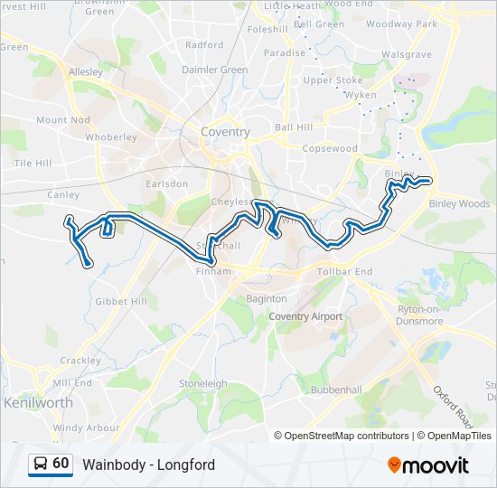 60 Bus Line Map