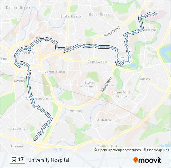 17 bus Line Map