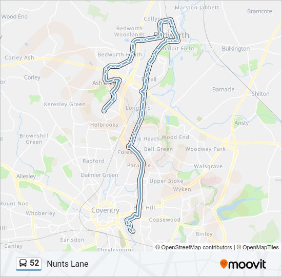 52 Bus Line Map