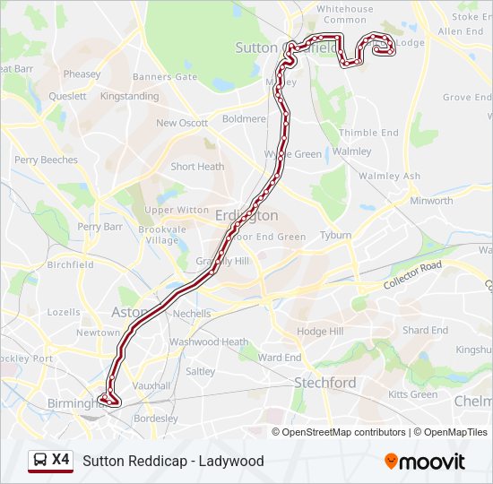 X4 Bus Line Map
