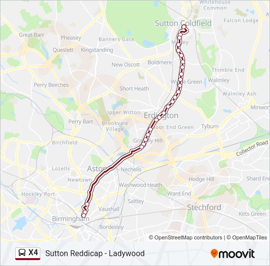 X4 Bus Line Map