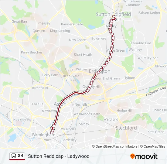 X4 Bus Line Map