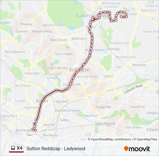 X4 Bus Line Map