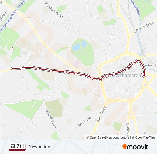 711 bus Line Map