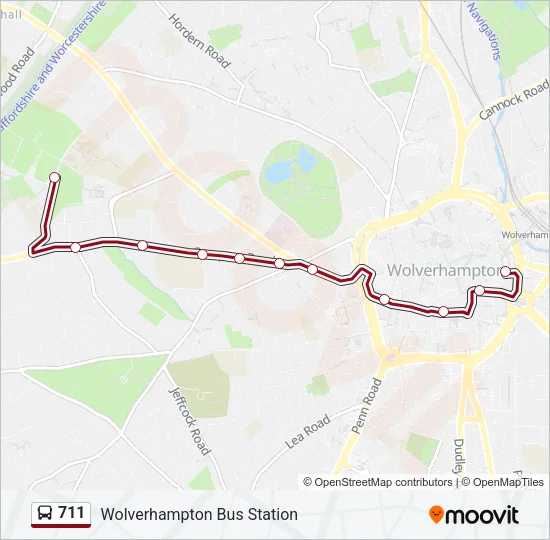 711 Bus Line Map