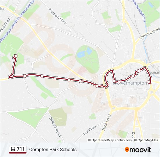 711 Bus Line Map