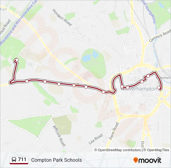 711 Bus Line Map