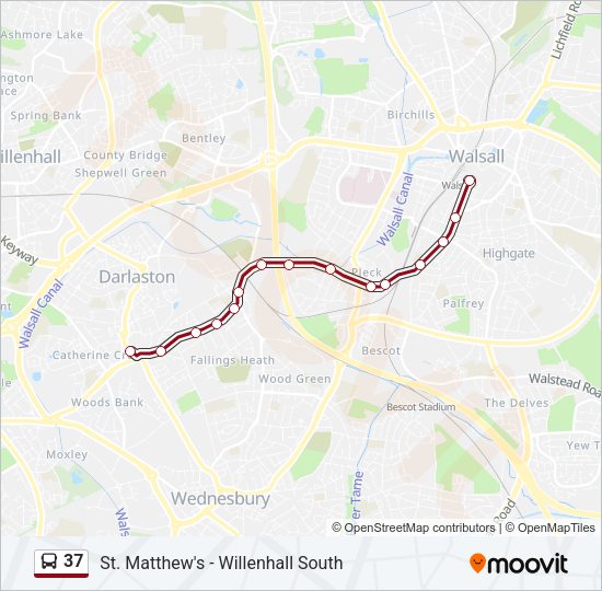 37 Bus Line Map