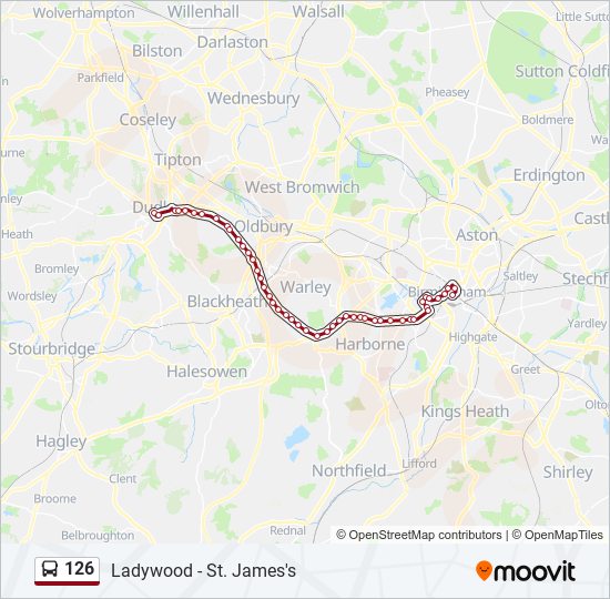 126 bus Line Map