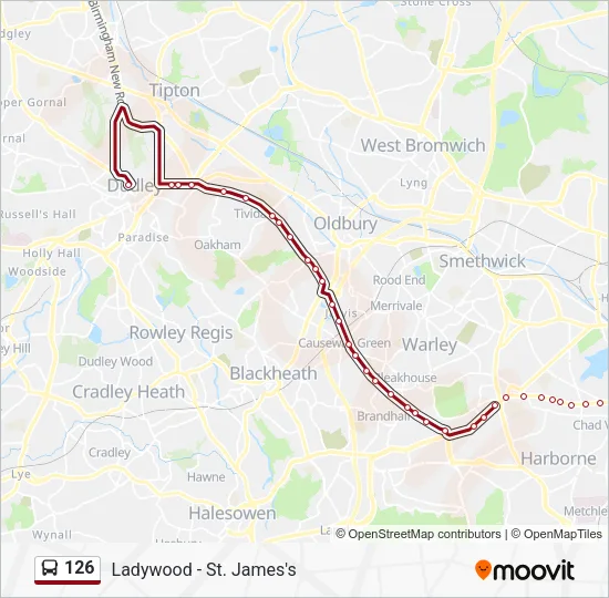 126 Bus Line Map