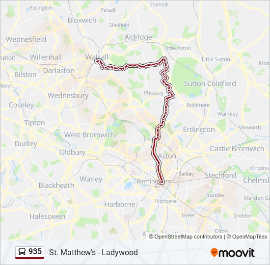 935 bus Line Map