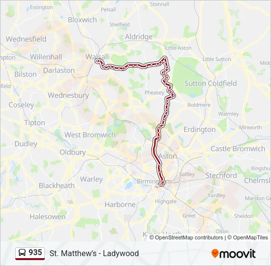 935 Bus Line Map