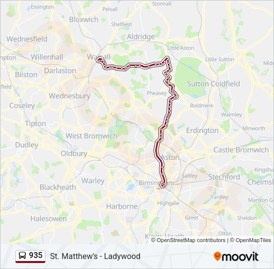 935 Bus Line Map