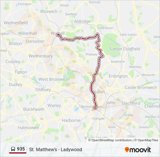 935 Bus Line Map