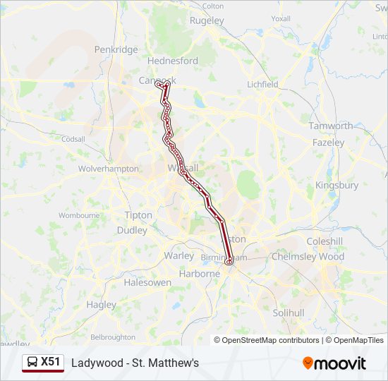 x51 Route: Schedules, Stops & Maps - Birmingham (Updated)