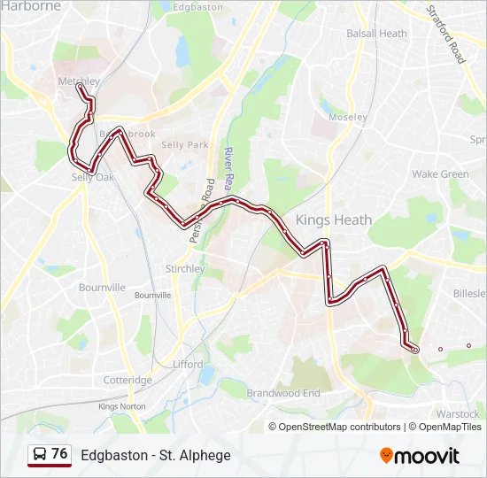 76 Bus Line Map