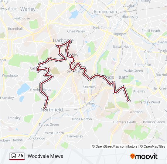 76 Bus Line Map