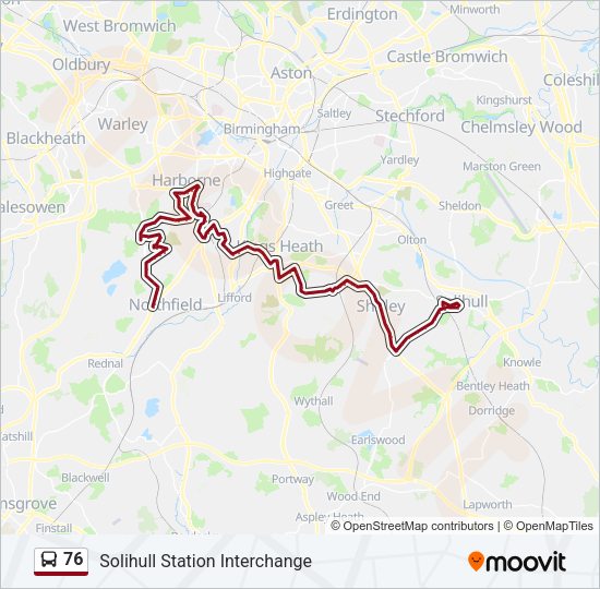 76 Bus Line Map