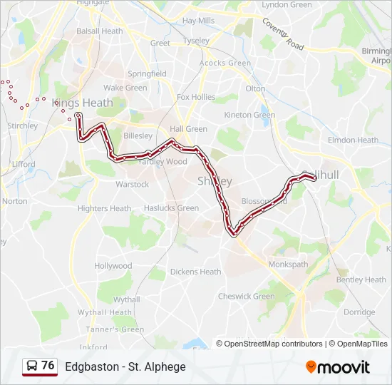 76 Bus Line Map