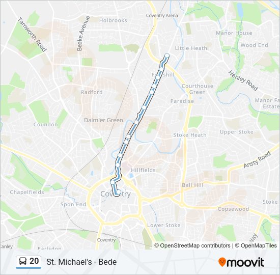 20 Bus Line Map
