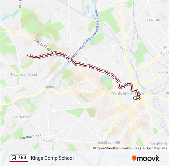 763 Bus Line Map
