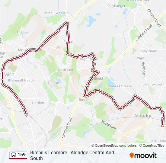 159 bus Line Map