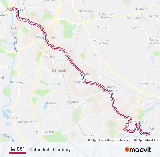 S51 bus Line Map