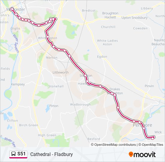 S51 bus Line Map