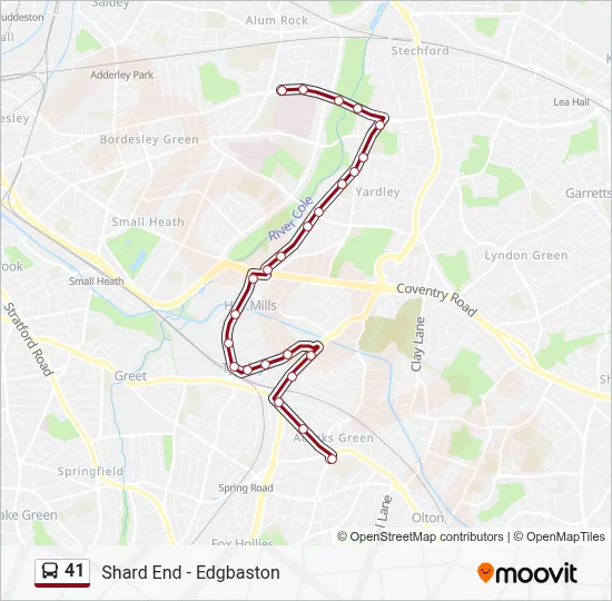 41 Route: Schedules, Stops & Maps - Acocks Green Village (Updated)