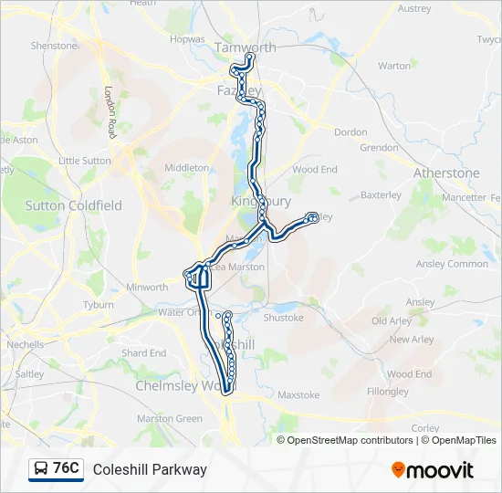 76C Route: Schedules, Stops & Maps - Coleshill Parkway (Updated)