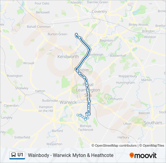 u1 Route Schedules, Stops & Maps University Of Warwick (Updated)
