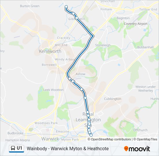 U1 Bus Line Map