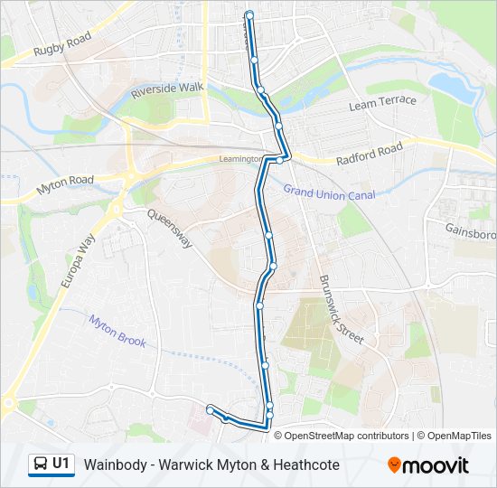 U1 Bus Line Map