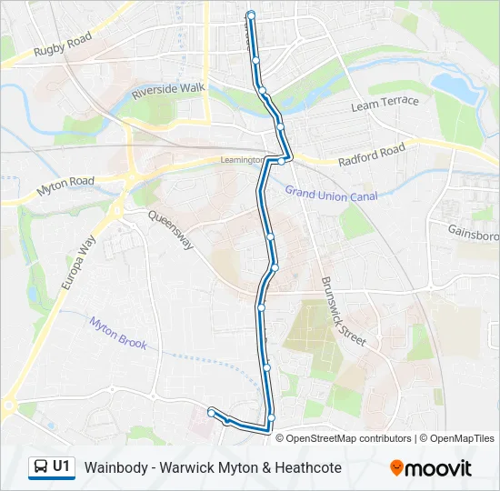 U1 Bus Line Map