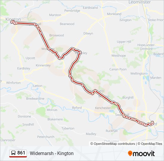 861 Bus Line Map