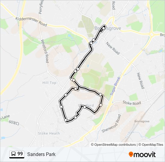 Bus 99 Route Map 99 Route: Schedules, Stops & Maps - Charford (Updated)