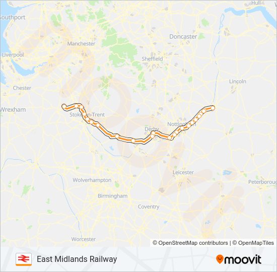 EAST MIDLANDS RAILWAY train Line Map