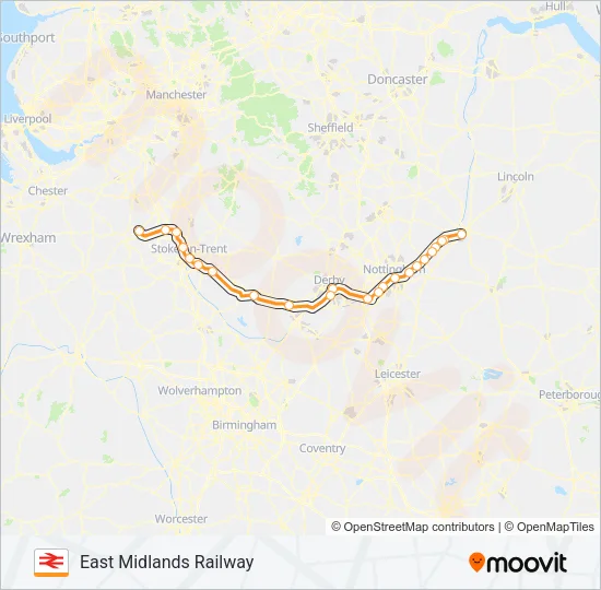 EAST MIDLANDS RAILWAY Bus Line Map