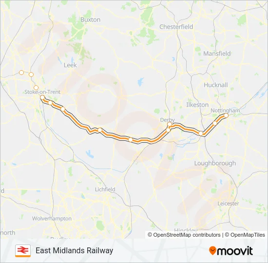 EAST MIDLANDS RAILWAY Train Line Map