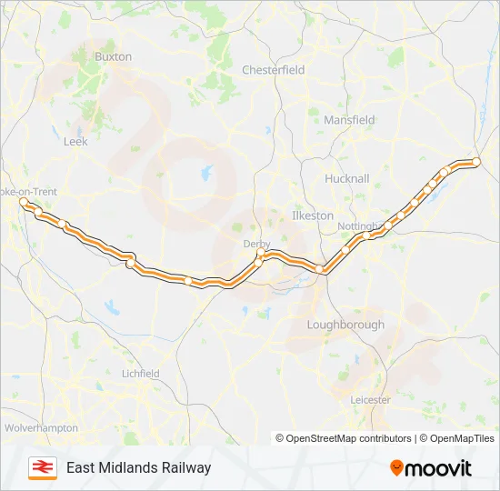 EAST MIDLANDS RAILWAY Bus Line Map