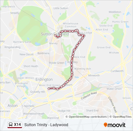 x14 Route Schedules, Stops & Maps Erdington (Updated) x14 Route Schedules, Stops & Maps Erdington (Updated)