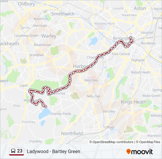 23 bus Line Map