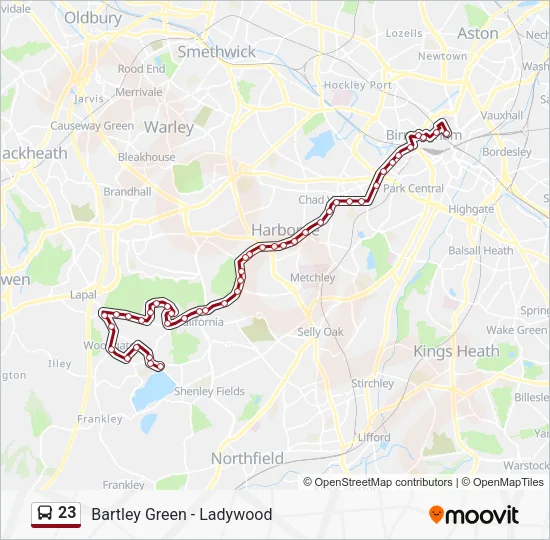 23 Bus Line Map