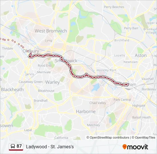 87 Bus Line Map