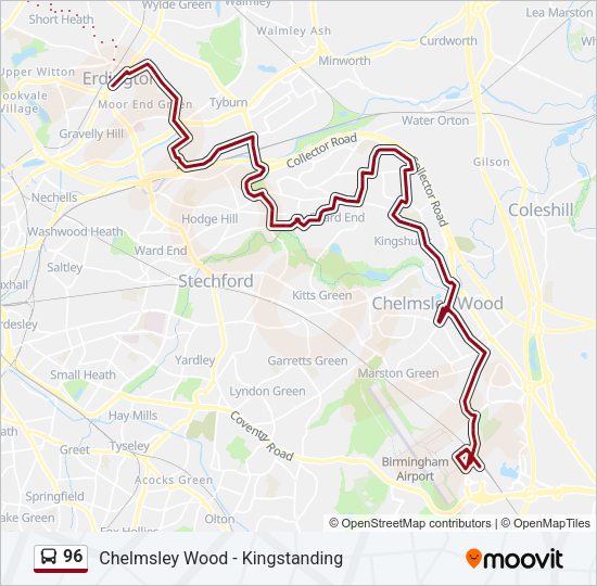 96 Bus Line Map