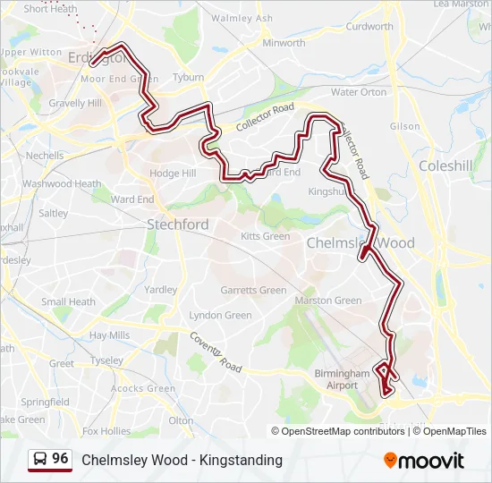 96 Bus Line Map