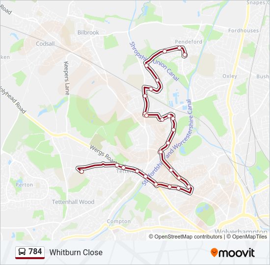 784 Bus Line Map