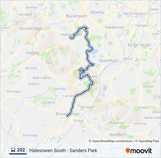 202 Route: Schedules, Stops & Maps - Bromsgrove (Updated)